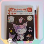 دفترچه آبرنگی ذغالی اسکراچ دار کرومی