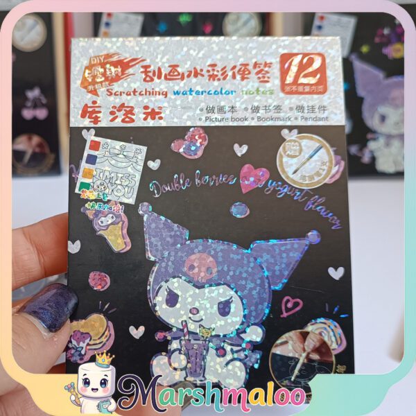 دفترچه آبرنگی ذغالی اسکراچ دار کرومی