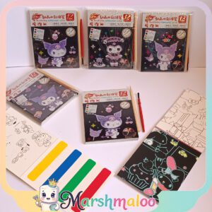 دفترچه آبرنگی ذغالی اسکراچ دار کرومی