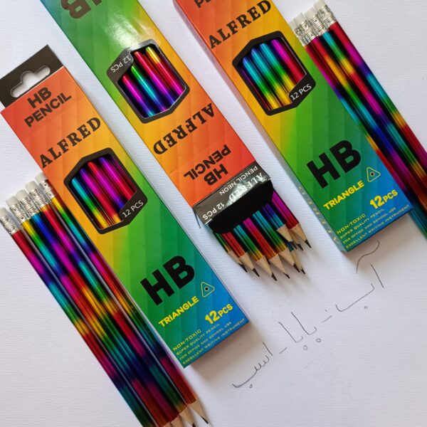 مداد مشکی رنگین‌کمانی آلفرد پاک کن دار