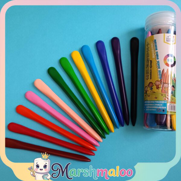 1 مداد شمعی سنگی جادویی ضدآب ۱۲ رنگ