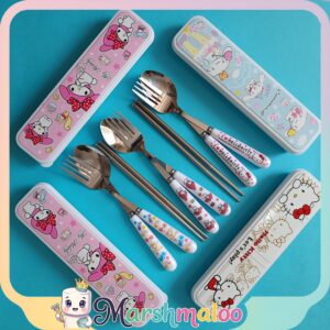 ست قاشق، چنگال و چاپستیک فانتزی سانریو با جعبه