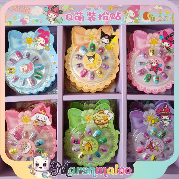 1 پک ناخن مصنوعی چسب سرخود کرومی و ملودی