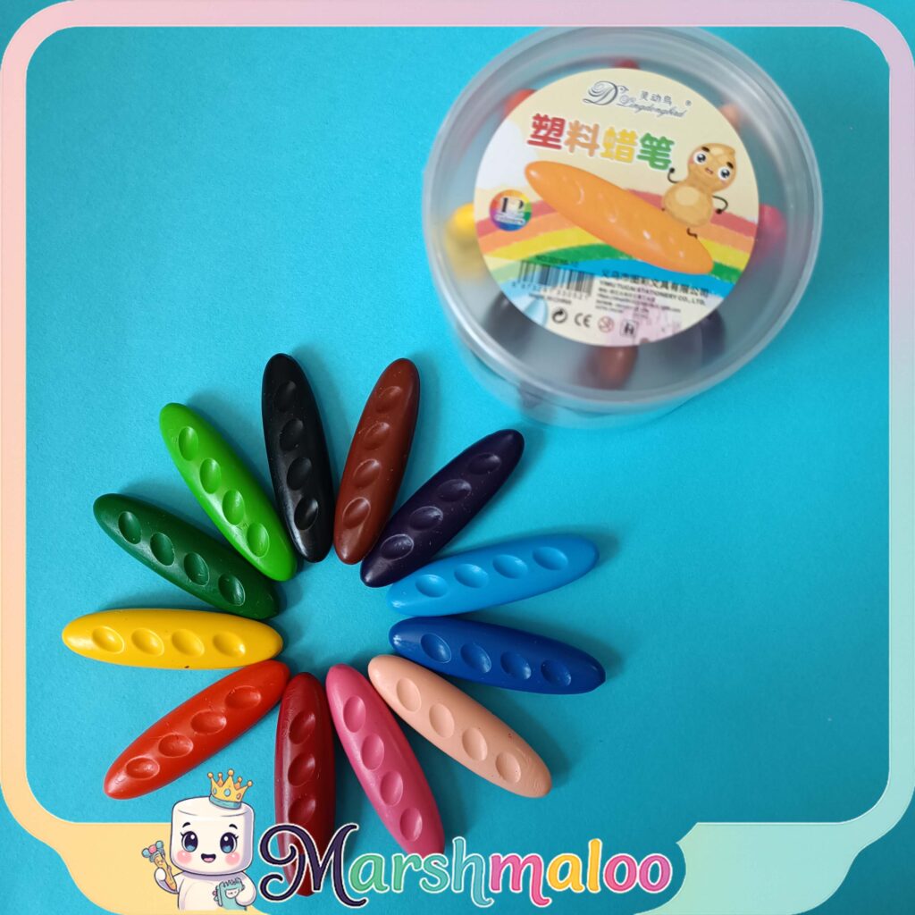 مداد شمعی جادویی 12 رنگ سنگی سطلی