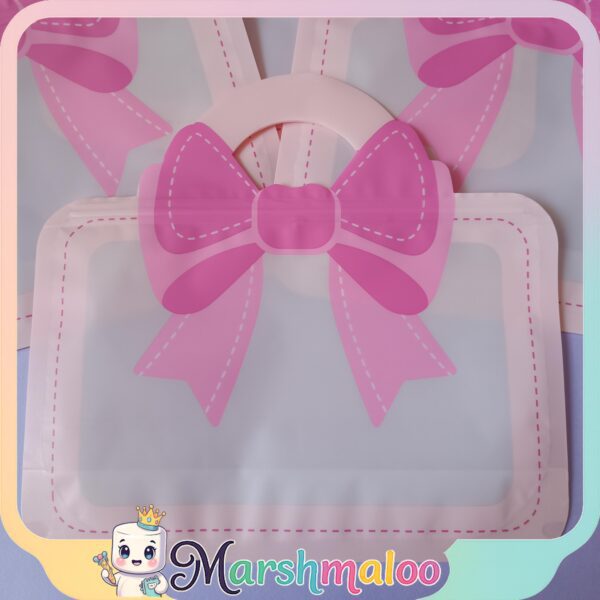 زیپ کیپ جایزه و لقمه پاپیون صورتی