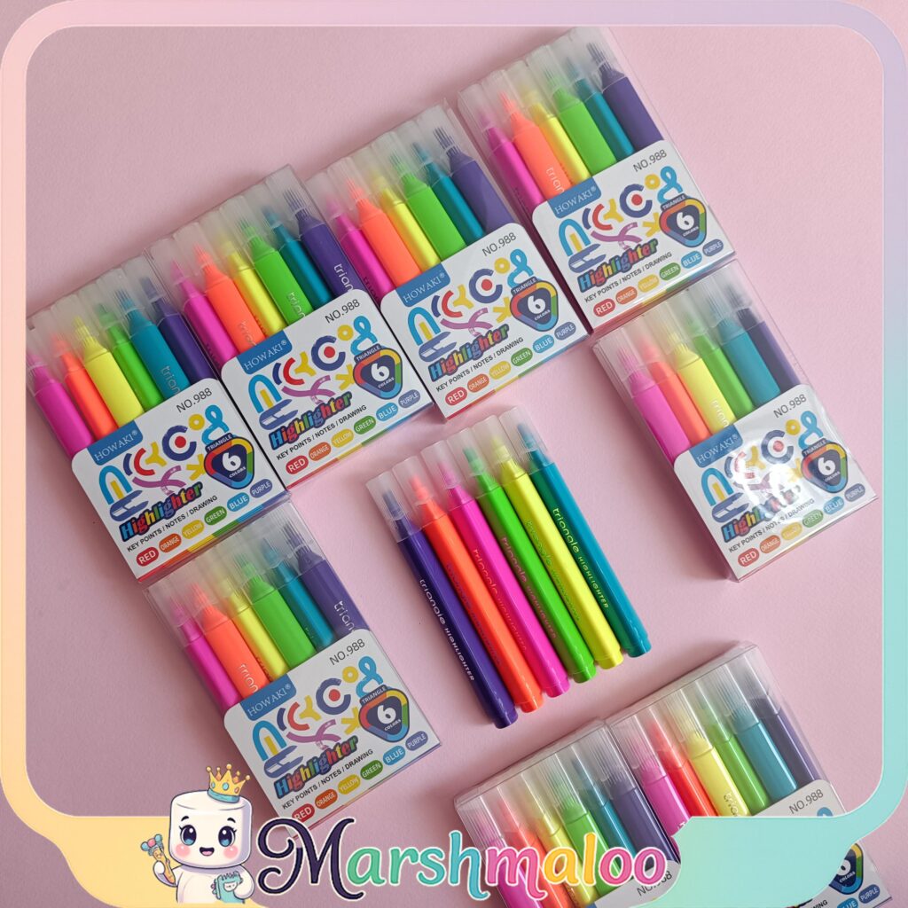 ست هایلایتر 6 رنگ فسفری