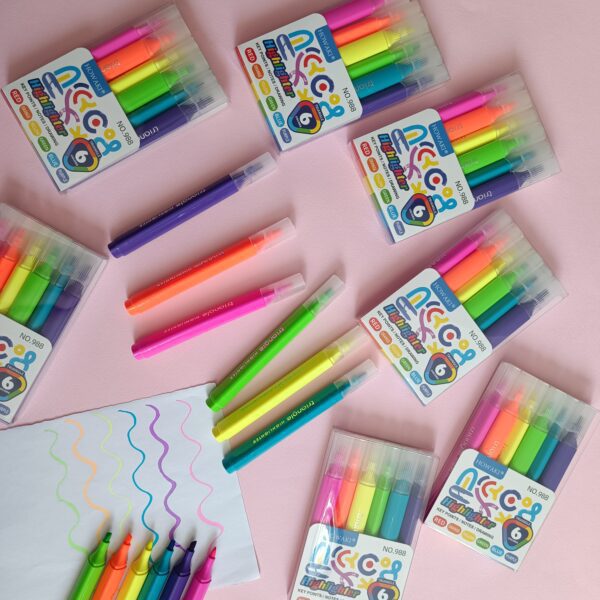 ست هایلایتر 6 رنگ فسفری