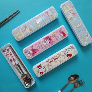 ست قاشق، چنگال و چاپستیک فانتزی سانریو با جعبه