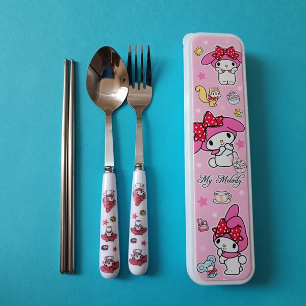 ست قاشق، چنگال و چاپستیک فانتزی سانریو با جعبه