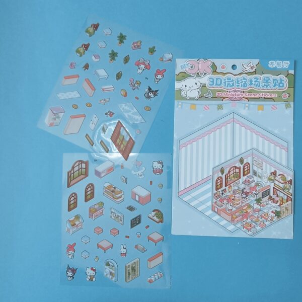 استیکر سه‌ بعدی خانه‌ سازی کرومی سایز بزرگ