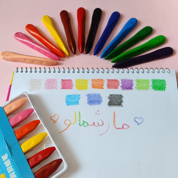 مداد شمعی ۱۲ رنگ جادویی سنگی دایناسوری