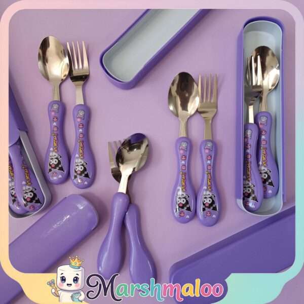 1 ست قاشق و چنگال کرومی با جعبه