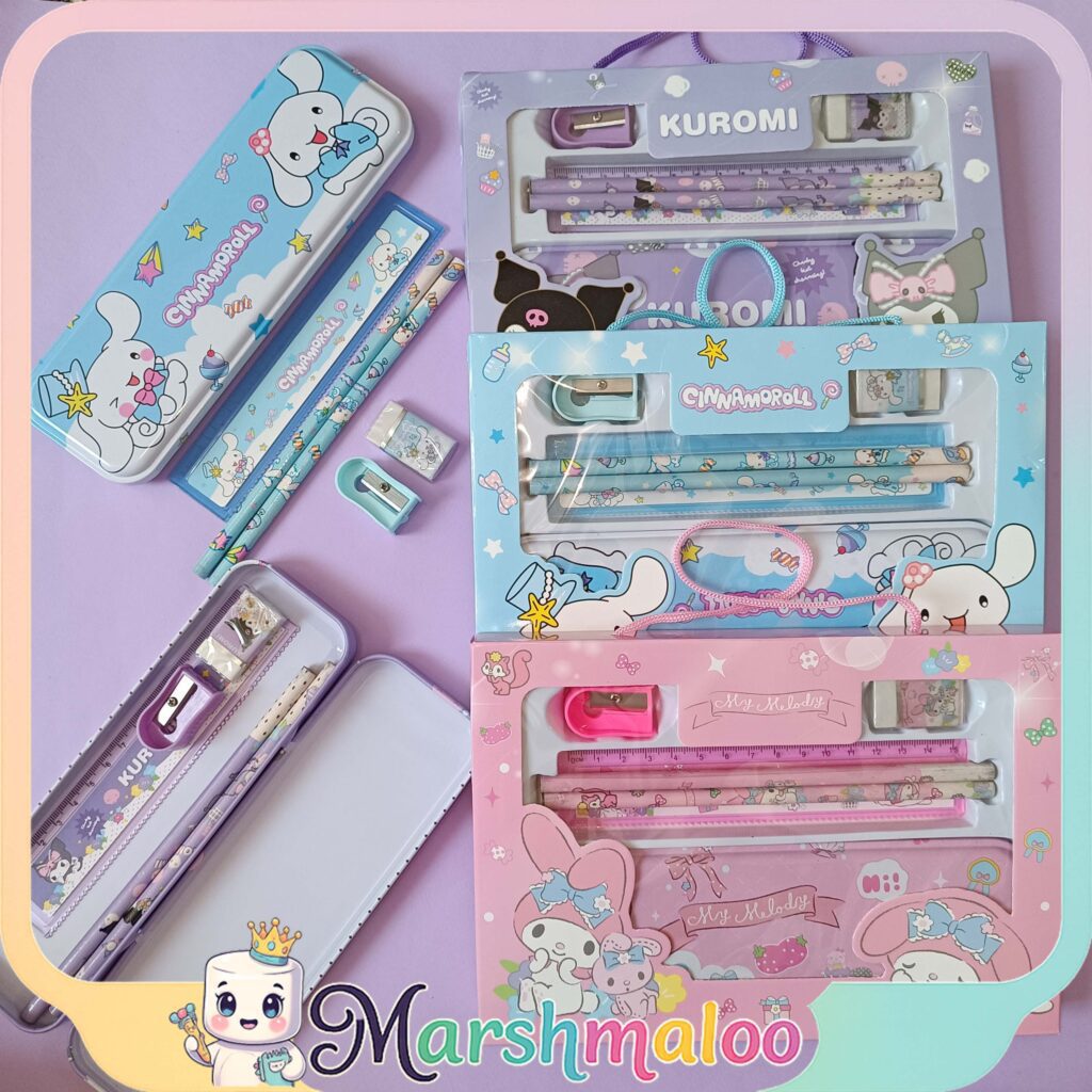 ست تحریر همراه با جامدادی فلزی کرومی و دوستان