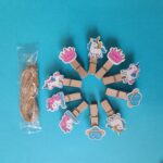 گیره چوبی عکس و یادداشت یونیکورن 10 عددی