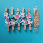 گیره چوبی عکس و یادداشت یونیکورن 10 عددی