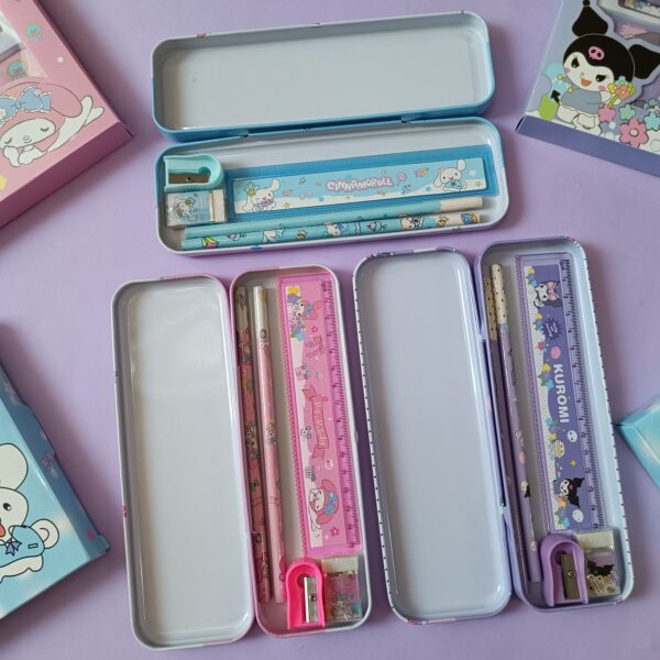 ست تحریر همراه با جامدادی فلزی کرومی و دوستان