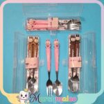 قاشق و چنگال لبوبو سیلیکونی استیل درجه 1