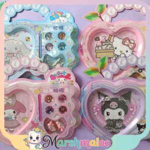 پک هدیه نقاشی الماسی قاب دار و کش مو کرومی و دوستان