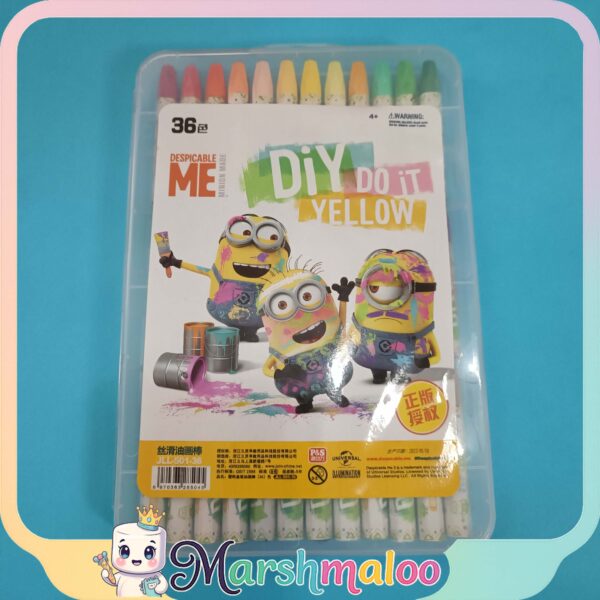پاستل روغنی 36 عددی مینیون جعبه قفل دار