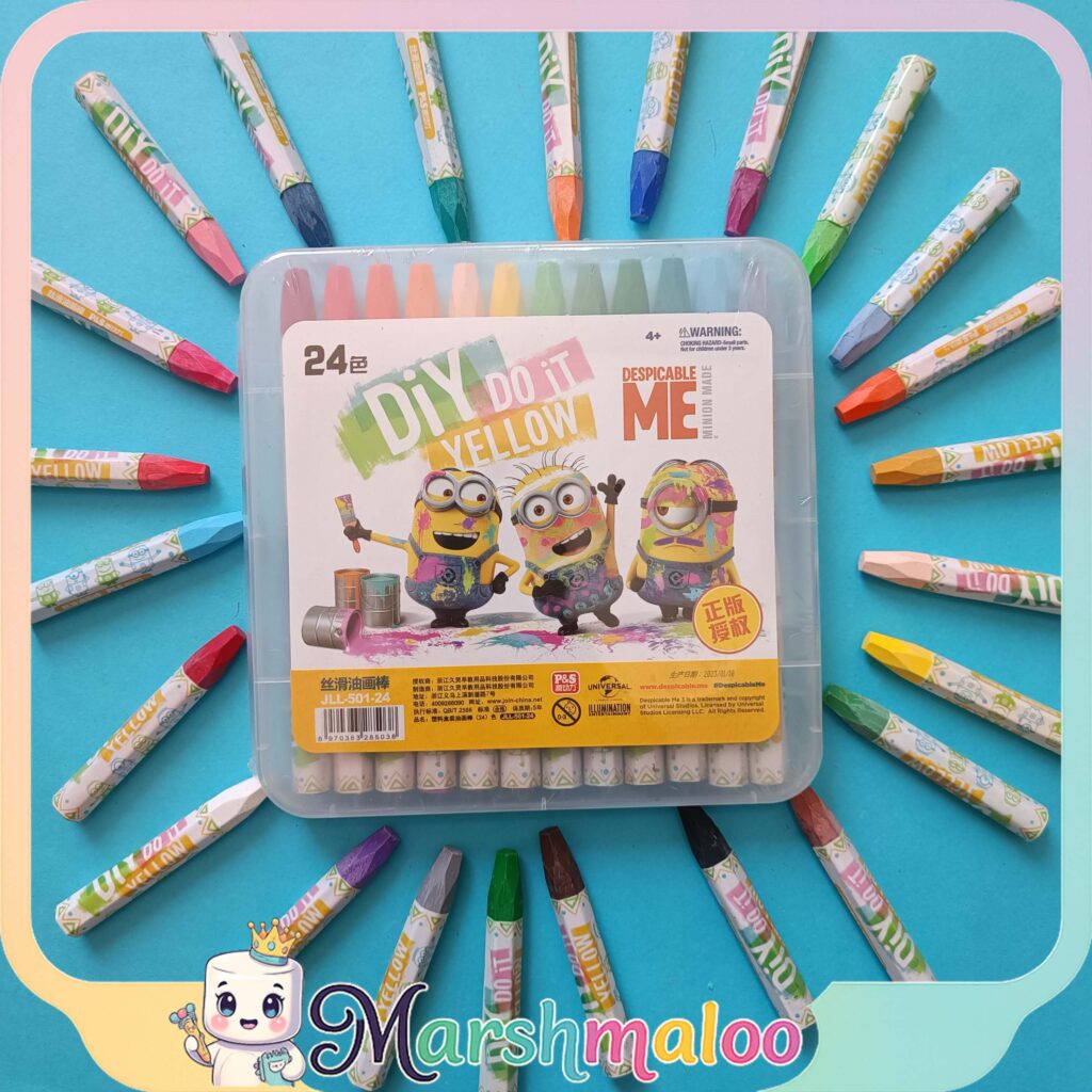 پاستل روغنی 24 عددی مینیون جعبه قفل دار