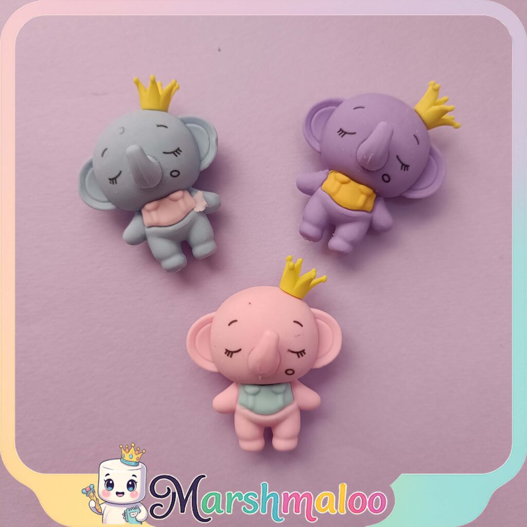 پاک کن سه بعدی فیل کیوت تاج دار