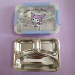 ظرف غذا 3 خانه استیل واشردار کرومی و ملودی - تصویر 4