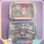 ظرف غذا 3 خانه استیل واشردار کرومی و ملودی