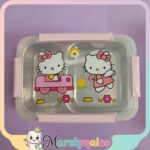 ظرف غذا 2 خانه استیل واشردار هلوکیتی