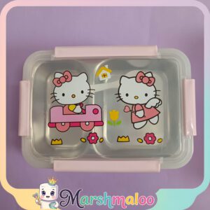 ظرف غذا 2 خانه استیل واشردار هلوکیتی