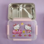 ظرف غذا 2 خانه استیل واشردار هلوکیتی - تصویر 2