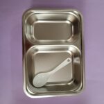 ظرف غذا 2 خانه استیل واشردار هلوکیتی - تصویر 3