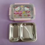 ظرف غذا 2 خانه استیل واشردار هلوکیتی - تصویر 4