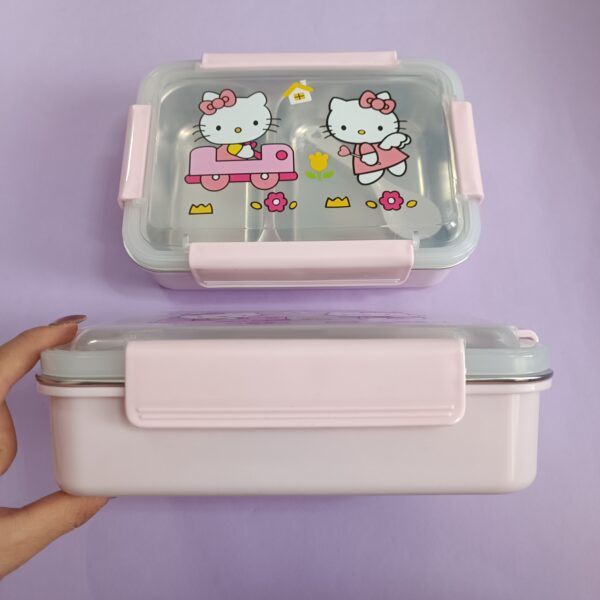 ظرف غذا 2 خانه استیل واشردار هلوکیتی - تصویر 5