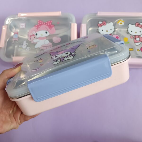 ظرف غذا 3 خانه استیل واشردار کرومی و ملودی - تصویر 6