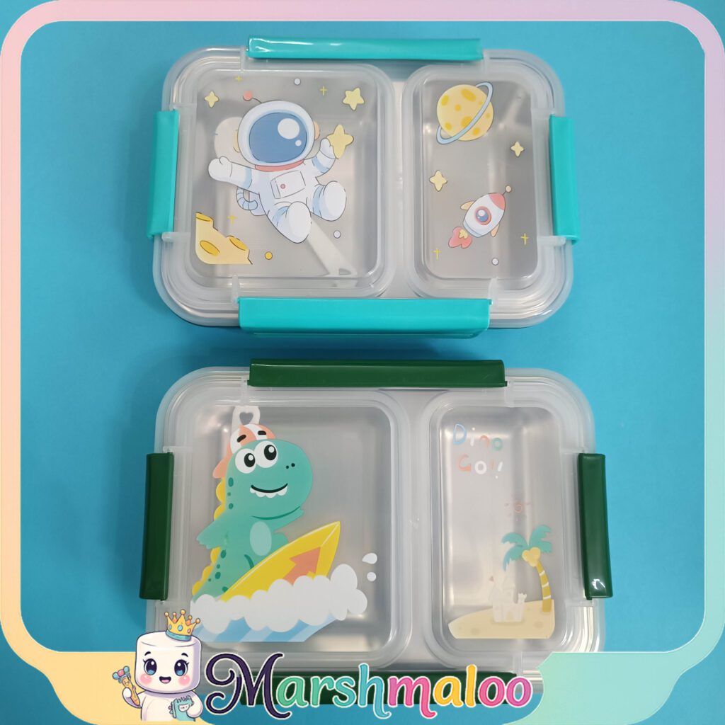 ظرف غذا استیل واشردار دو خانه مجزا