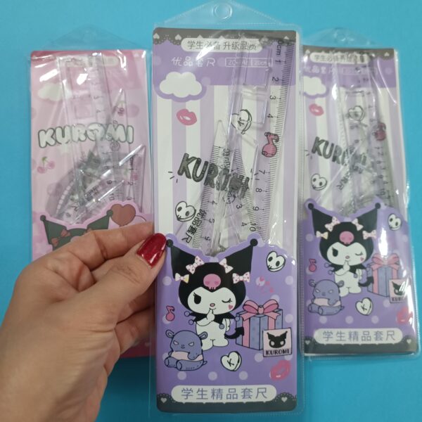 ست خط کش، گونیا و نقاله 5 در 1 کرومی - تصویر 4